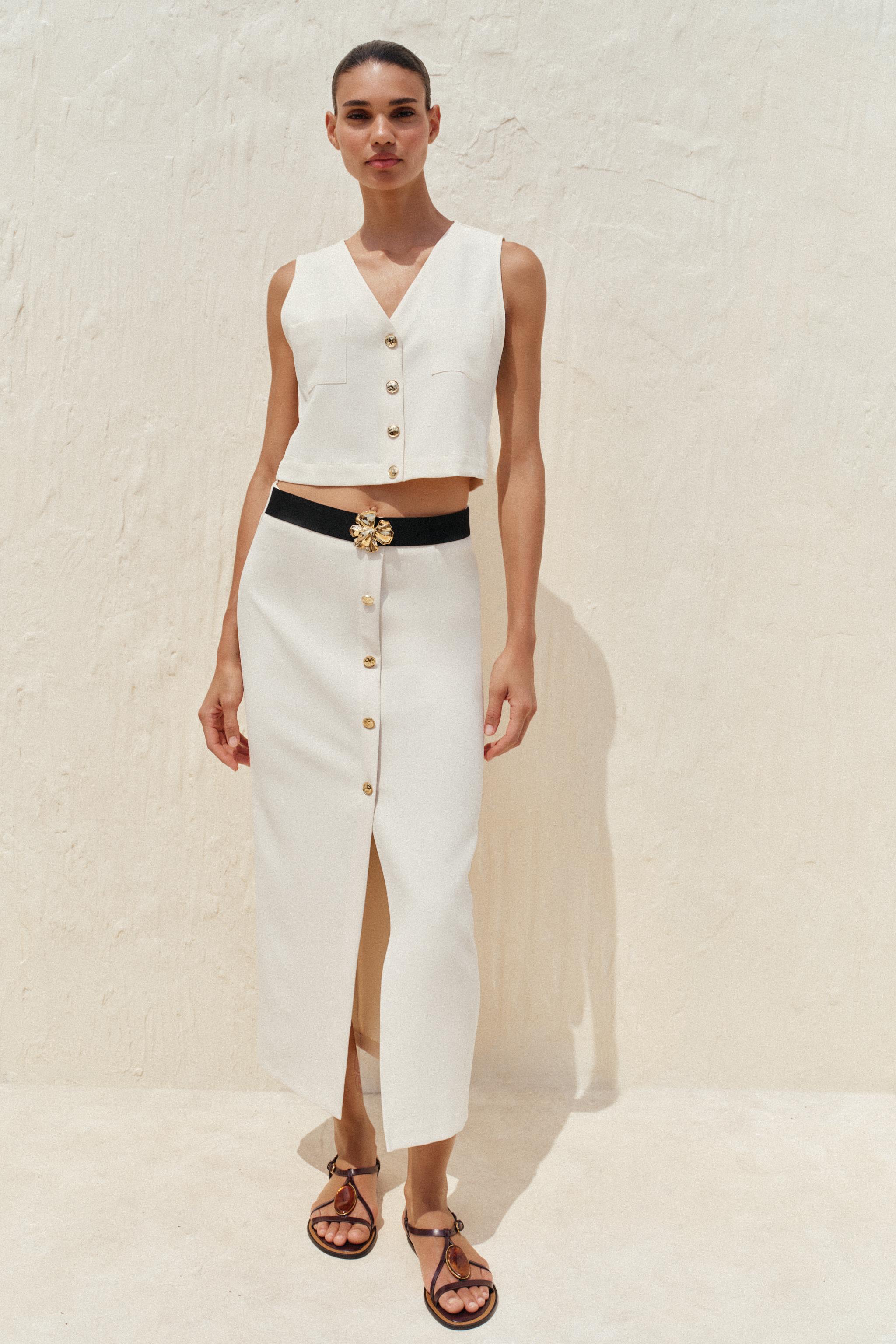 JUPE MIDI CRÊPE CEINTURE